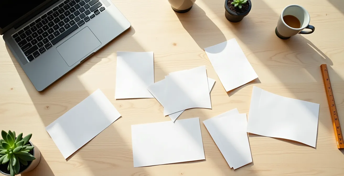 Minimalistischer digitaler Arbeitsplatz für effiziente Immobilienverwaltung