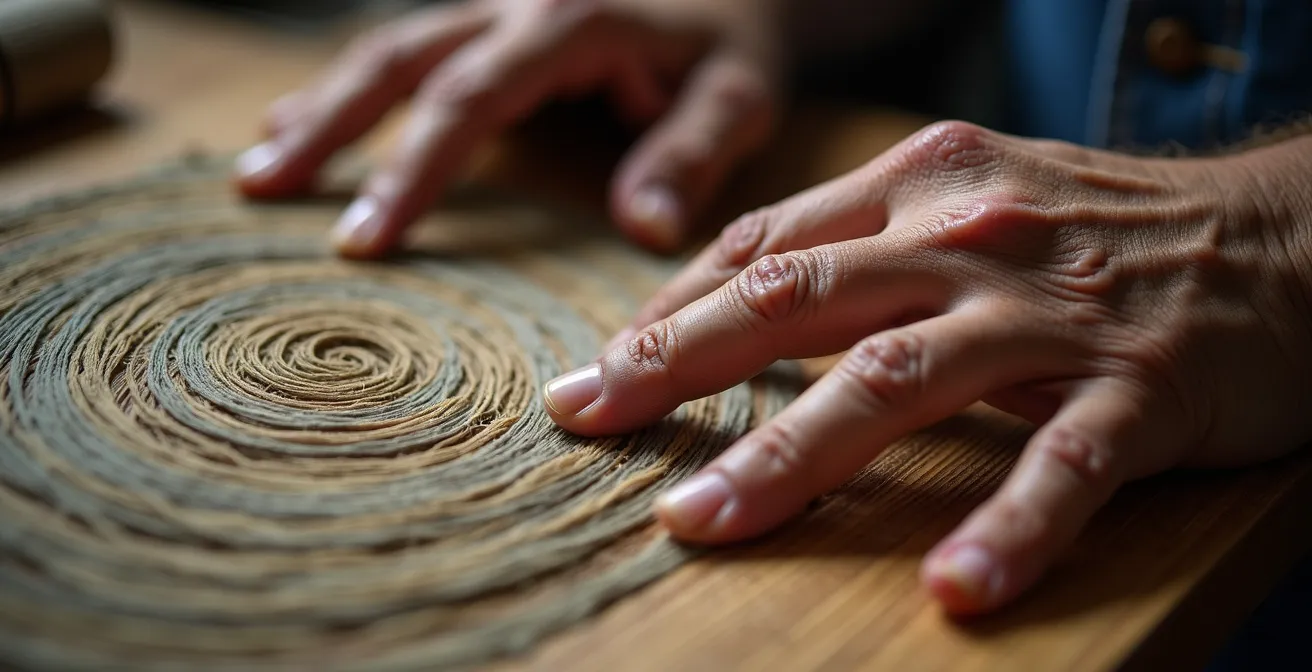 Nahaufnahme traditioneller handwerklicher Details und Texturen