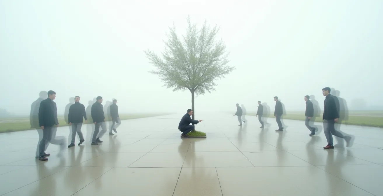 Fotograf bewegt sich physisch um sein Motiv mit einer Festbrennweiten-Kamera