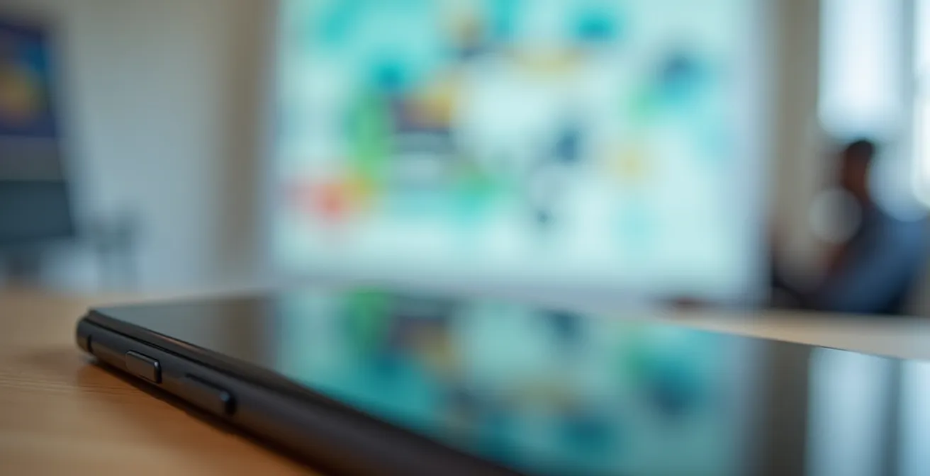 Smartphone fotografiert Flipchart-Ergebnisse einer Diskussion