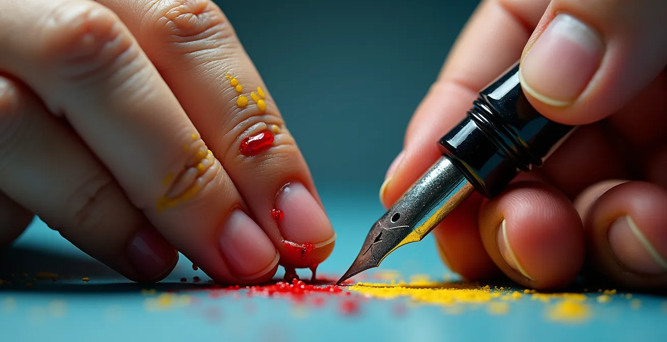 Abstrakte Darstellung von Gehirnaktivität beim kreativen Prozess