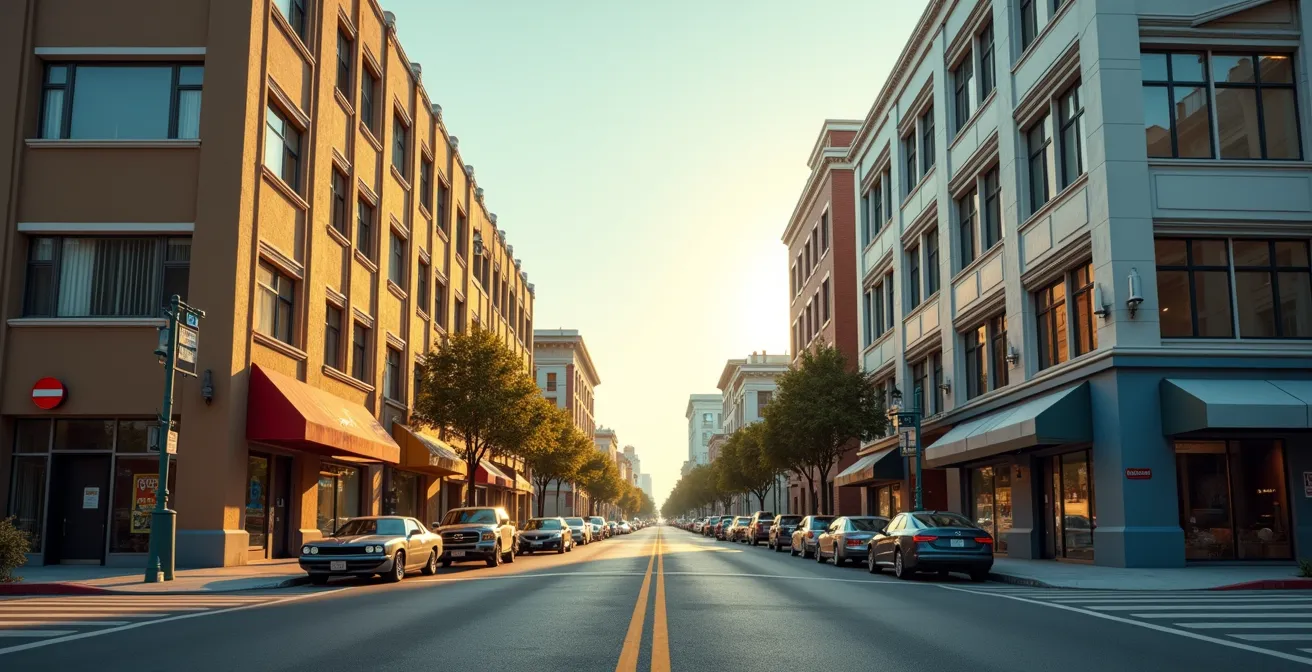Historische und moderne Gebäude nebeneinander zeigen Wertentwicklung