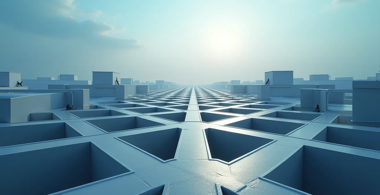 Symbolische Darstellung von Skalierungspfaden und Infrastruktur-Investitionen