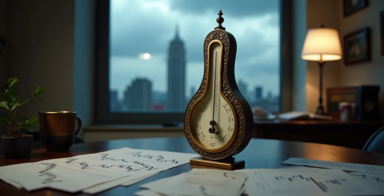 VIX Volatilitätsindex als Angstbarometer der Börse dargestellt