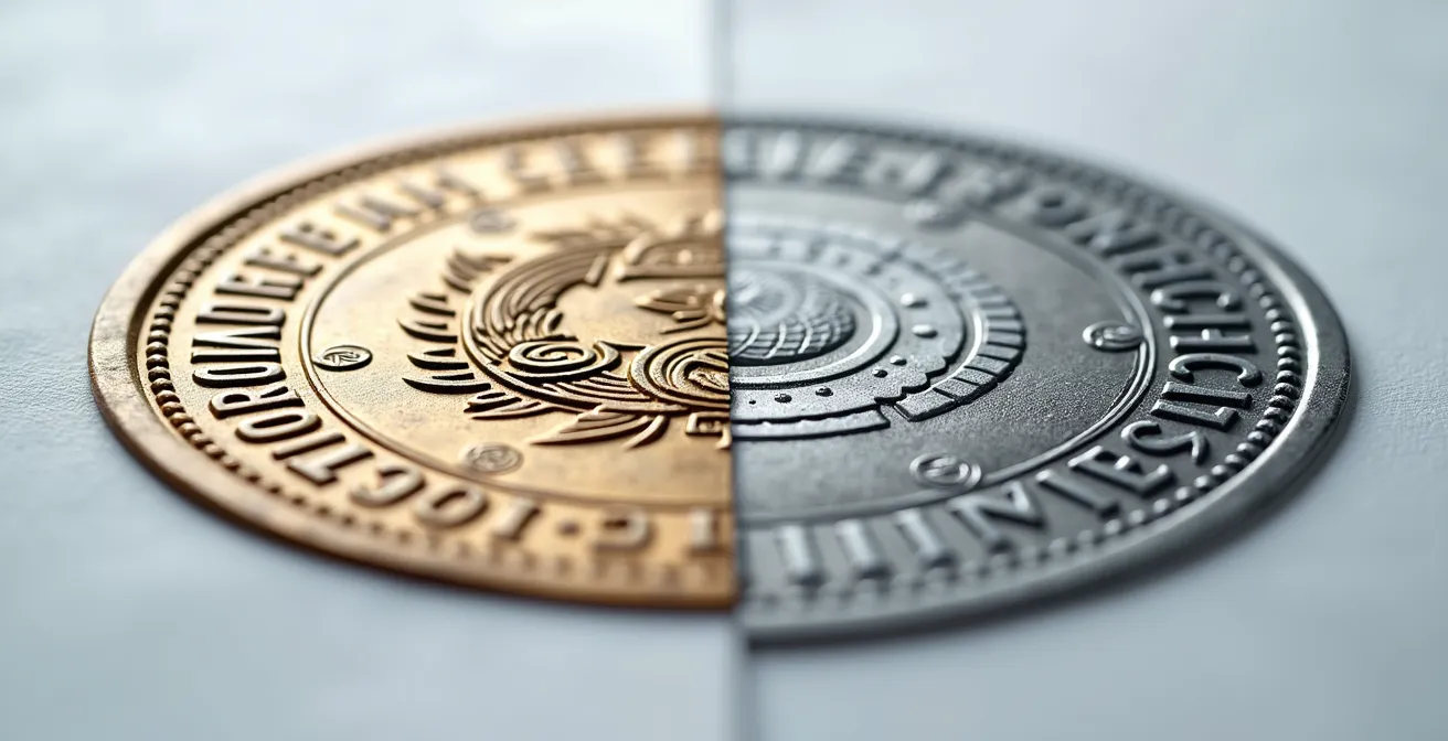 Makroaufnahme von zwei Siegeln nebeneinander - IHK und MBA Abschlüsse im Detail